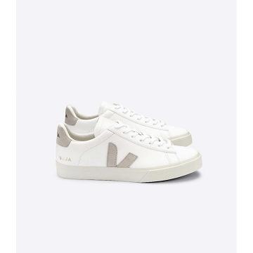 White/Beige Men's Veja CAMPO CHROMEFREE Low Tops Sneakers | AU 203KOR